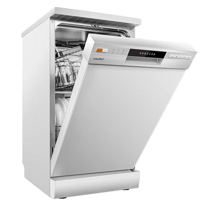 COMFEE' Freestanding Dishwasher CDWEF1034BW-UK 45cm Width, Slimline Dishwasher with 10 place settings