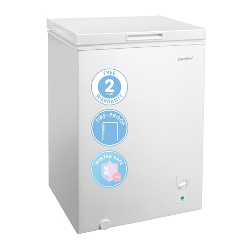 COMFEE' RCC102WH2UK(E) 99L Freestanding Chest Freezer, with Freezing and Refrigeration Conversion
