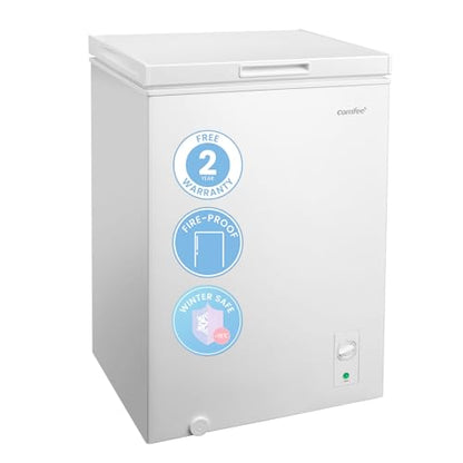 COMFEE' RCC102WH2UK(E) 99L Freestanding Chest Freezer, with Freezing and Refrigeration Conversion