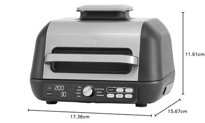 Ninja Foodi MAX PRO Health Grill, Flat Plate & Air Fryer 3.8L with Digital Cooking Probe, 7-in-1, Air Fry