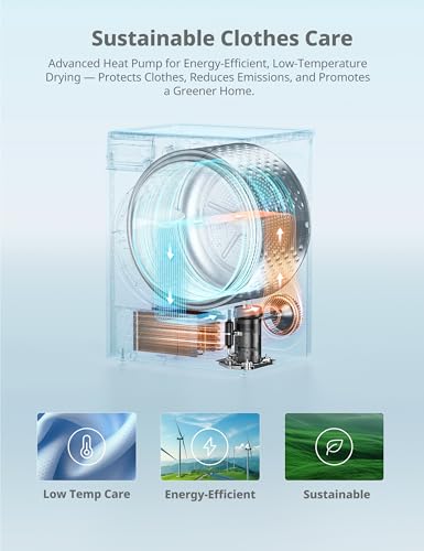 COMFEE' Freestanding Heat Pump Tumble Dryer,8kg Front Load, A+ Class, 16 Programmes