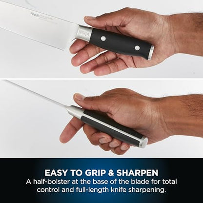 Ninja Foodi StaySharp Knife Block with Integrated Sharpener, 5-Piece Knife Set includes Chef