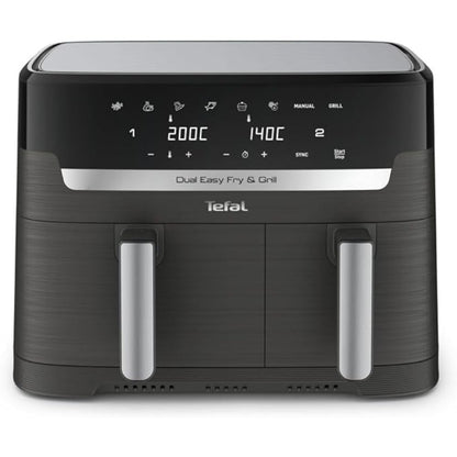 Tefal Easy Fry Dual Zone Digital air fryer, 2 Drawers, 8.3L, 8in1, Uses No Oil, Air Fry, Extra Crisp