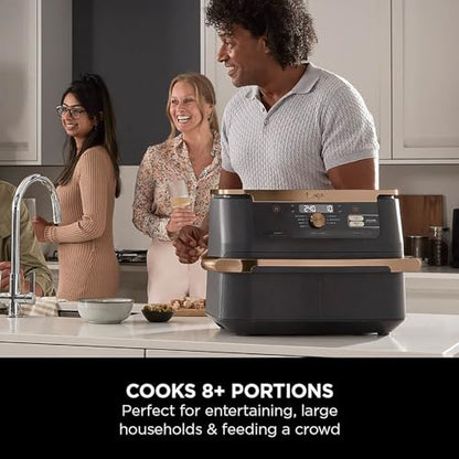 Ninja Foodi FlexDrawer Air Fryer, Dual Zone with Removable Divider, Large 10.4L Drawer, 7-in-1