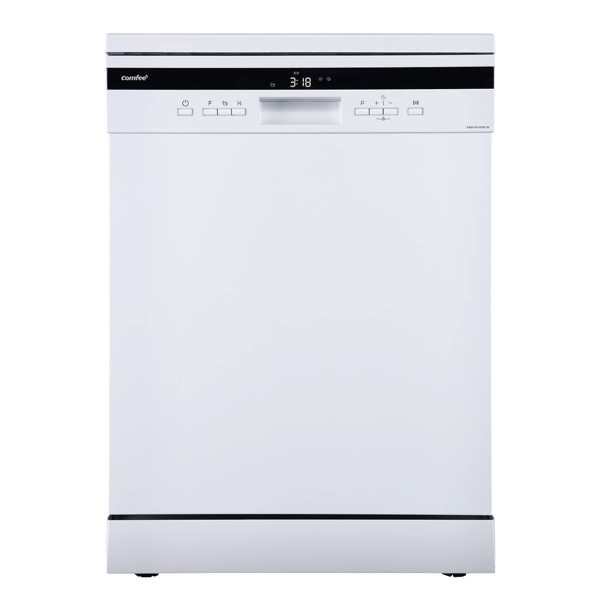 COMFEE' Freestanding Dishwasher FD1435E-W with 14 place settings, Full Size, 44dB, Wide LED Display