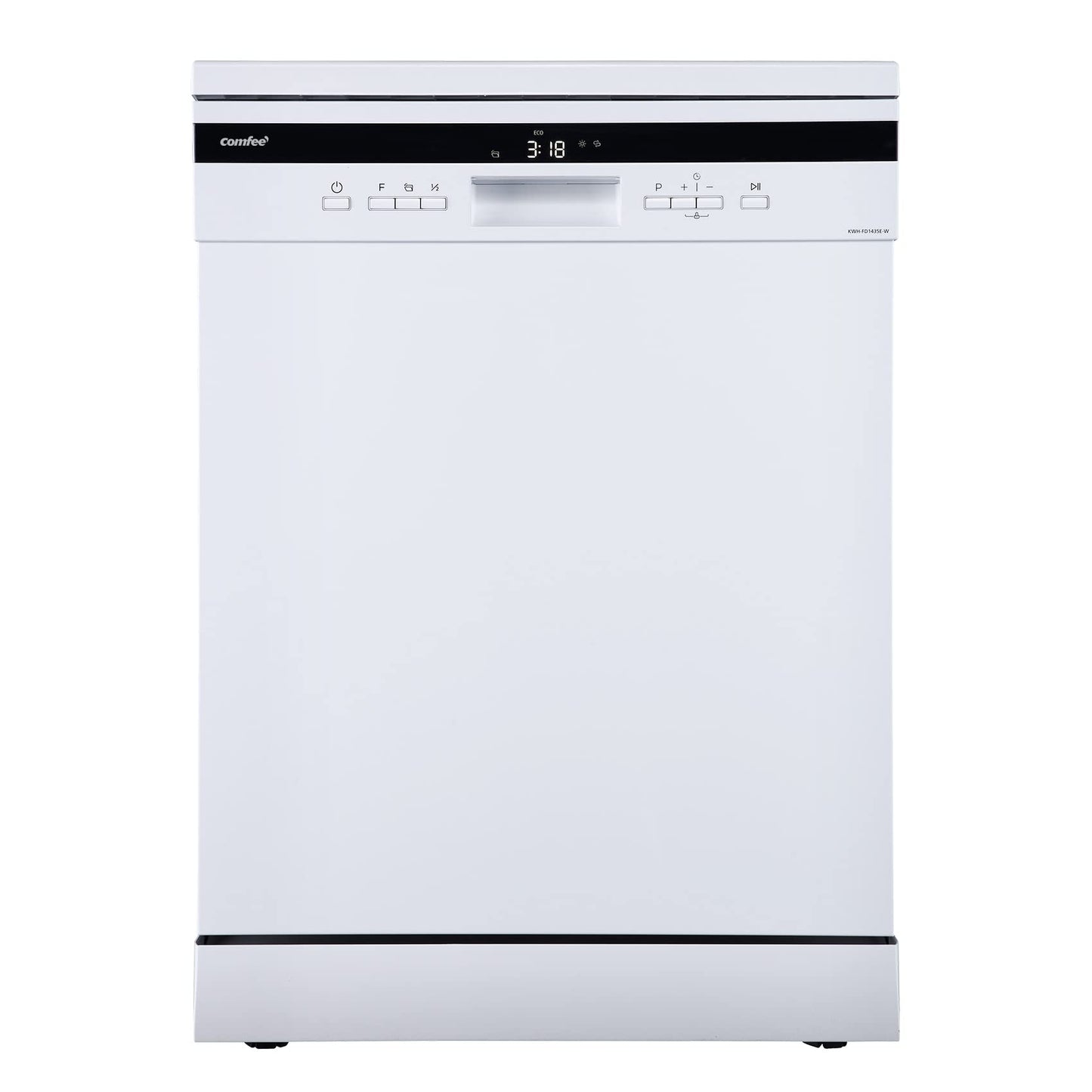 COMFEE' Freestanding Dishwasher FD1435E-W with 14 place settings, Full Size, 44dB, Wide LED Display