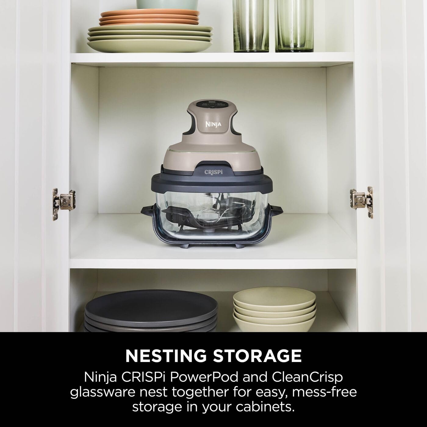 Ninja CRISPi Portable Air Fryer, 3.8L, 4-in-1: Air Fry, Roast, Keep Warm, Recrisp, Space Saving Compact Design