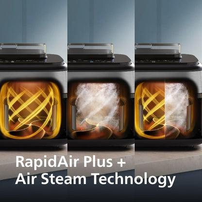 Philips Air Fryer 5000 Series Dual Basket with Steam – 9L Capacity, RapidAir Plus Technology