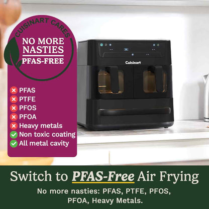 Cuisinart Tri Zone 13.6L Air Fryer & Oven | PFAS-Free | XXXL capacity | 3 Independent Cooking Zones