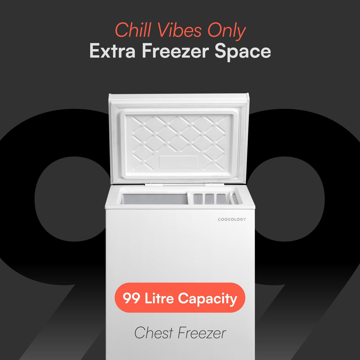 Cookology CCFZ99WH Freestanding Chest Freezer in White - 99 Litre Capacity - Suitable for Outbuildings