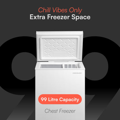 Cookology CCFZ99WH Freestanding Chest Freezer in White - 99 Litre Capacity - Suitable for Outbuildings
