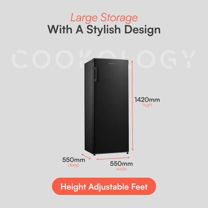 Cookology CTFZ160BK Tall Freestanding Freezer - Upright Freezer with 160 Litre Capacity