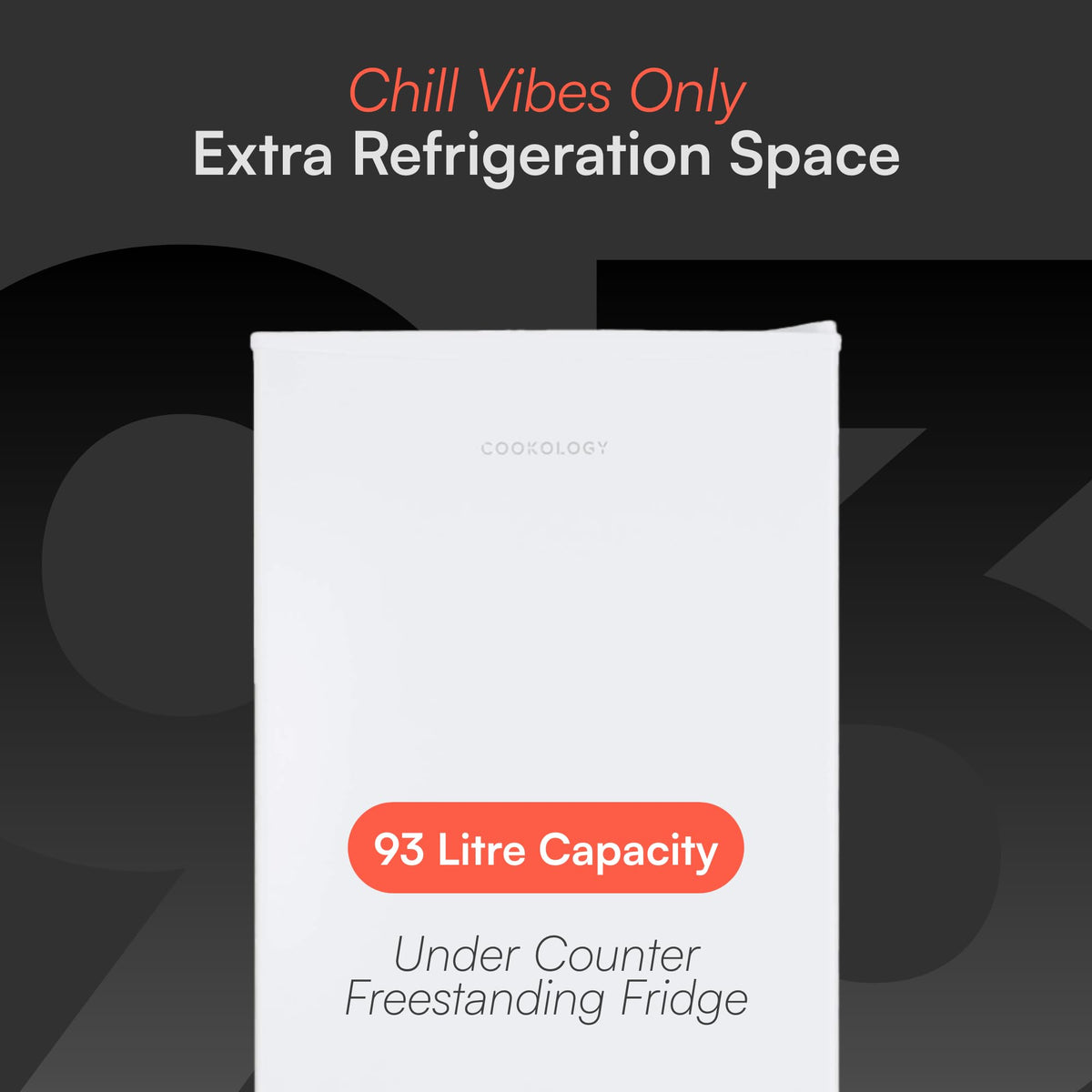 Cookology UCIF93WH Freestanding under counter Fridge in White - 93 Litre Capacity