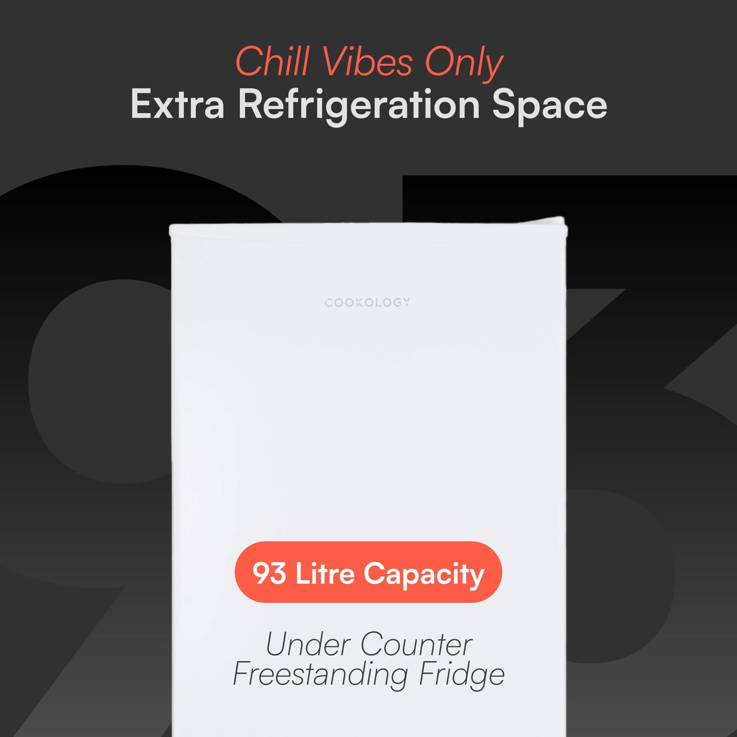 Cookology UCIF93WH Freestanding under counter Fridge in White - 93 Litre Capacity