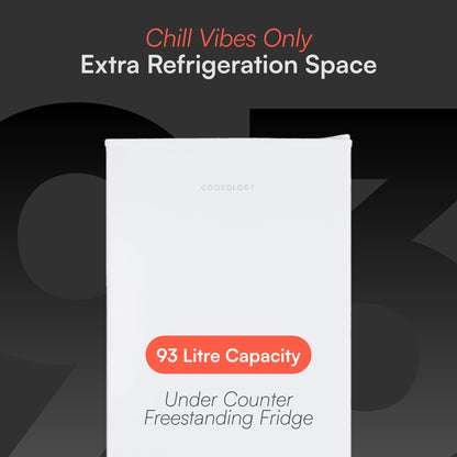 Cookology UCIF93WH Freestanding under counter Fridge in White - 93 Litre Capacity