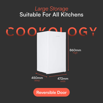 Cookology UCIF93WH Freestanding under counter Fridge in White - 93 Litre Capacity