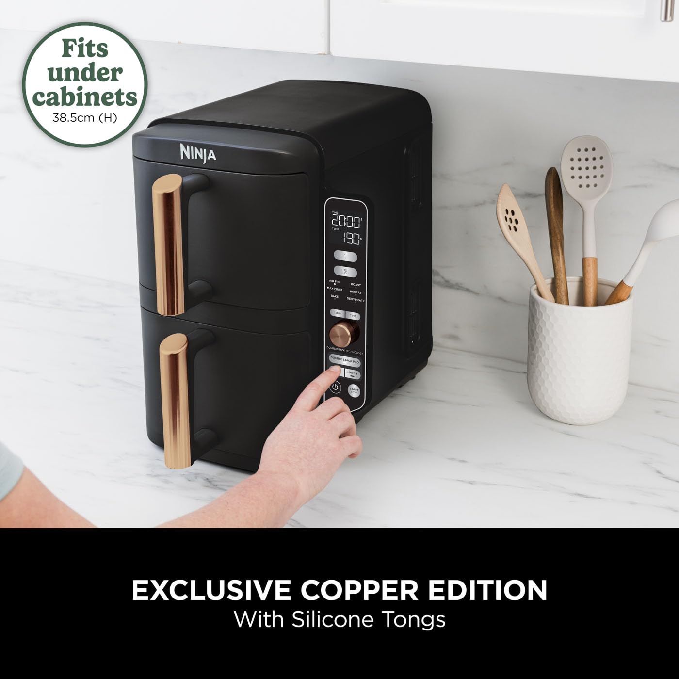 Ninja Double Stack XL Air Fryer, Vertical Dual Drawer Air Fryer with 4 cooking levels, 2 Drawers & 2 Racks