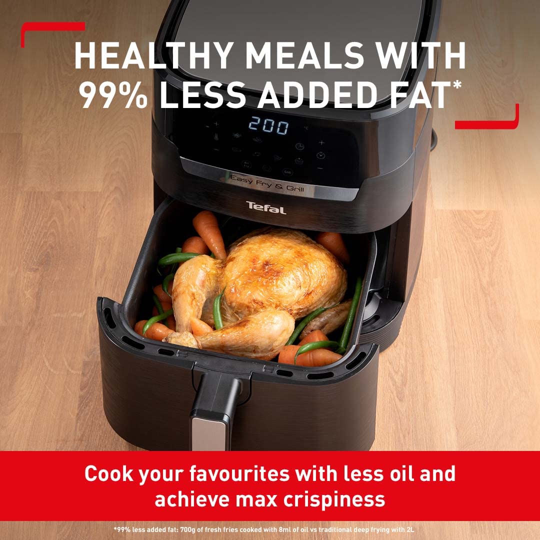 Tefal Easy Fry Precision 2-in-1 Digital Air Fryer and Grill 4.2 Litre Capacity 8 Programs