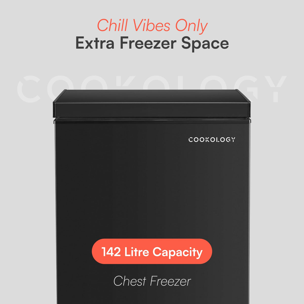 Cookology CCFZ142BK Freestanding Chest Freezer in Black - 142 Litre Capacity