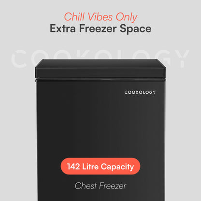 Cookology CCFZ142BK Freestanding Chest Freezer in Black - 142 Litre Capacity