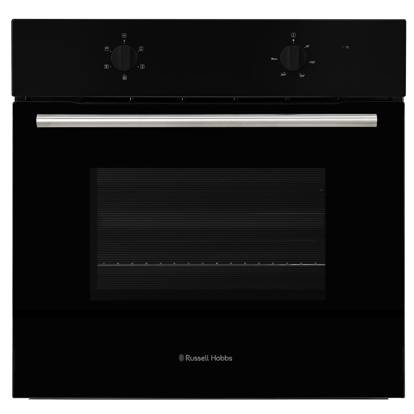 Russell Hobbs 70L, 60cm Wide, Single Electric Built-in Fan Oven and Grill in Black, 5 Oven Functions