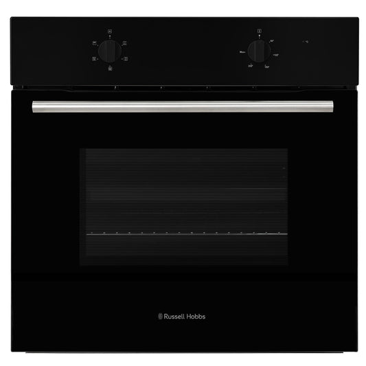 Russell Hobbs 70L, 60cm Wide, Single Electric Built-in Fan Oven and Grill in Black, 5 Oven Functions