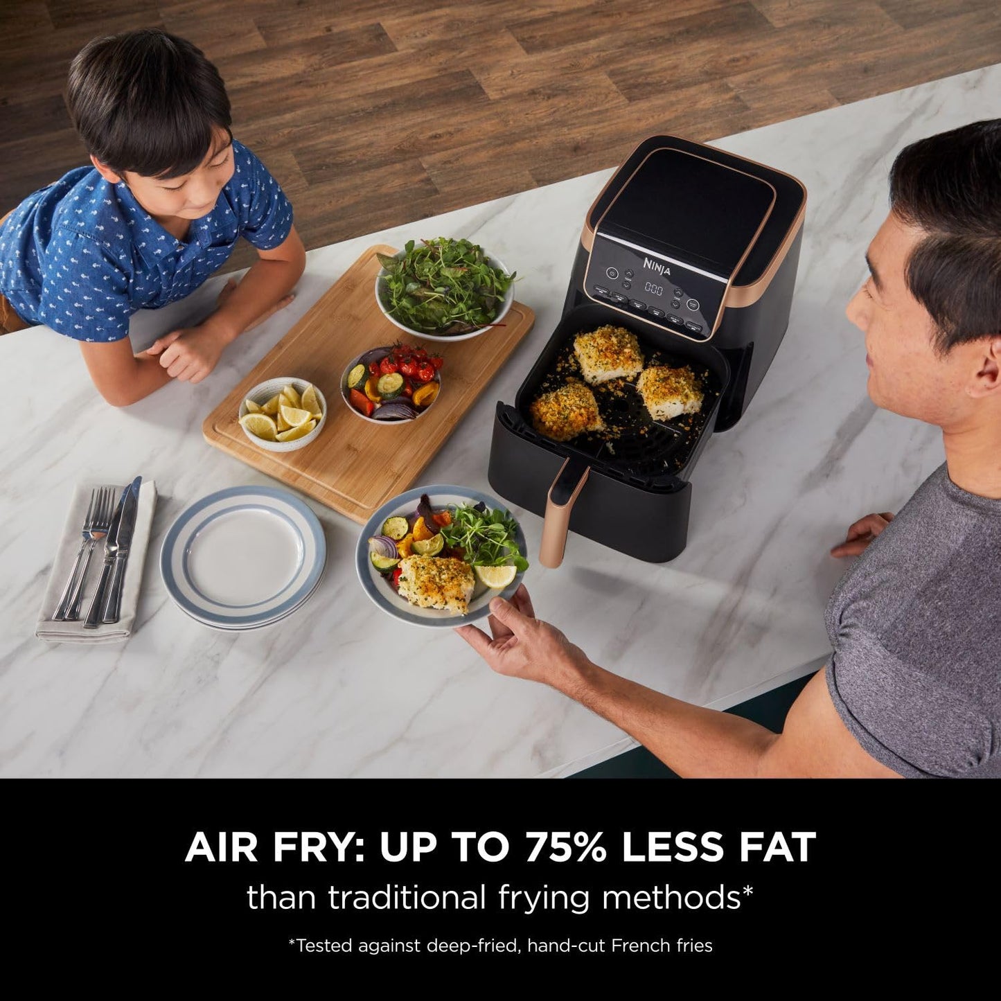 Ninja Air Fryer MAX PRO, 6.2L, Uses No Oil, Large Square Single Drawer, Roast, Bake, Air Fry