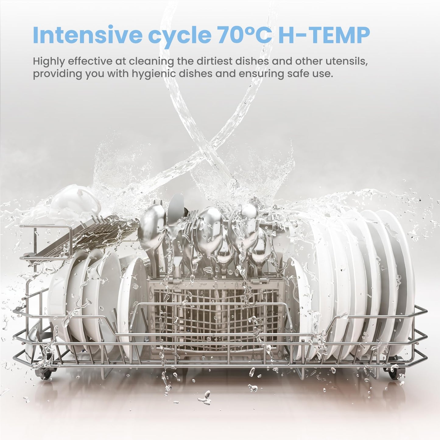 COMFEE' Table Top Dishwasher with 6 Place Settings, Mini Countertop Dishwasher for Small Families, Couples, LED display, Delay Start, 47dB Quiet Noise, White