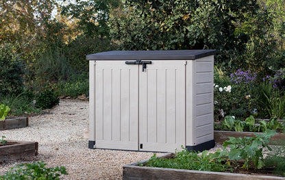 Keter Store-It Out Max Outdoor Garden Storage Shed, Beige and Brown, 145.5 x 82 x 125 cm (L x H x W)