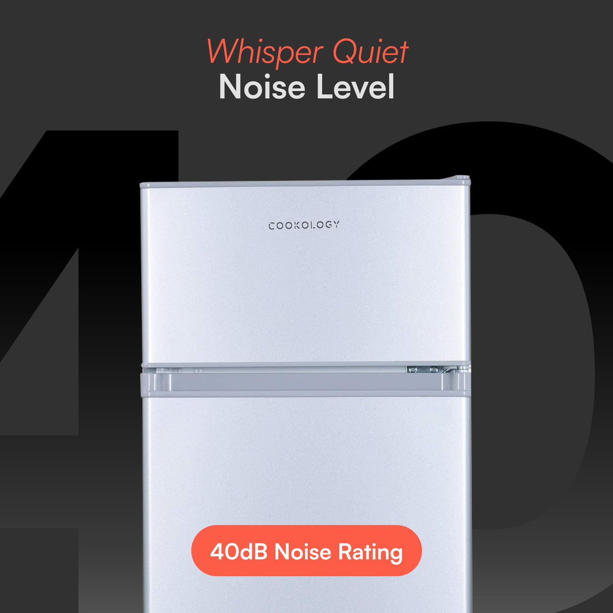 Cookology UCFF87SL 47cm Freestanding under counter Small Fridge Freezer in Silver