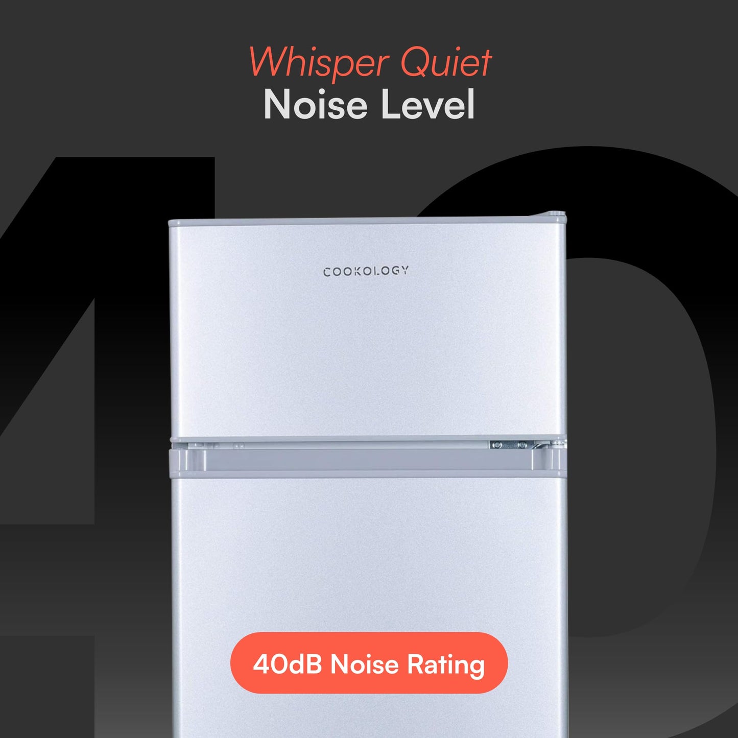 Cookology UCFF87SL 47cm Freestanding under counter Small Fridge Freezer in Silver