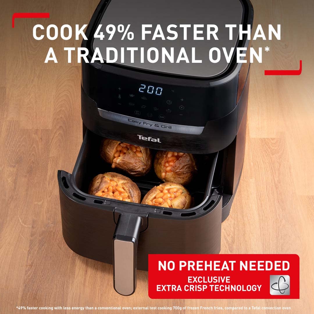 Tefal Easy Fry Precision 2-in-1 Digital Air Fryer and Grill 4.2 Litre Capacity 8 Programs