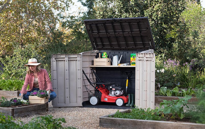 Keter Store-It Out Max Outdoor Garden Storage Shed, Beige and Brown, 145.5 x 82 x 125 cm (L x H x W)