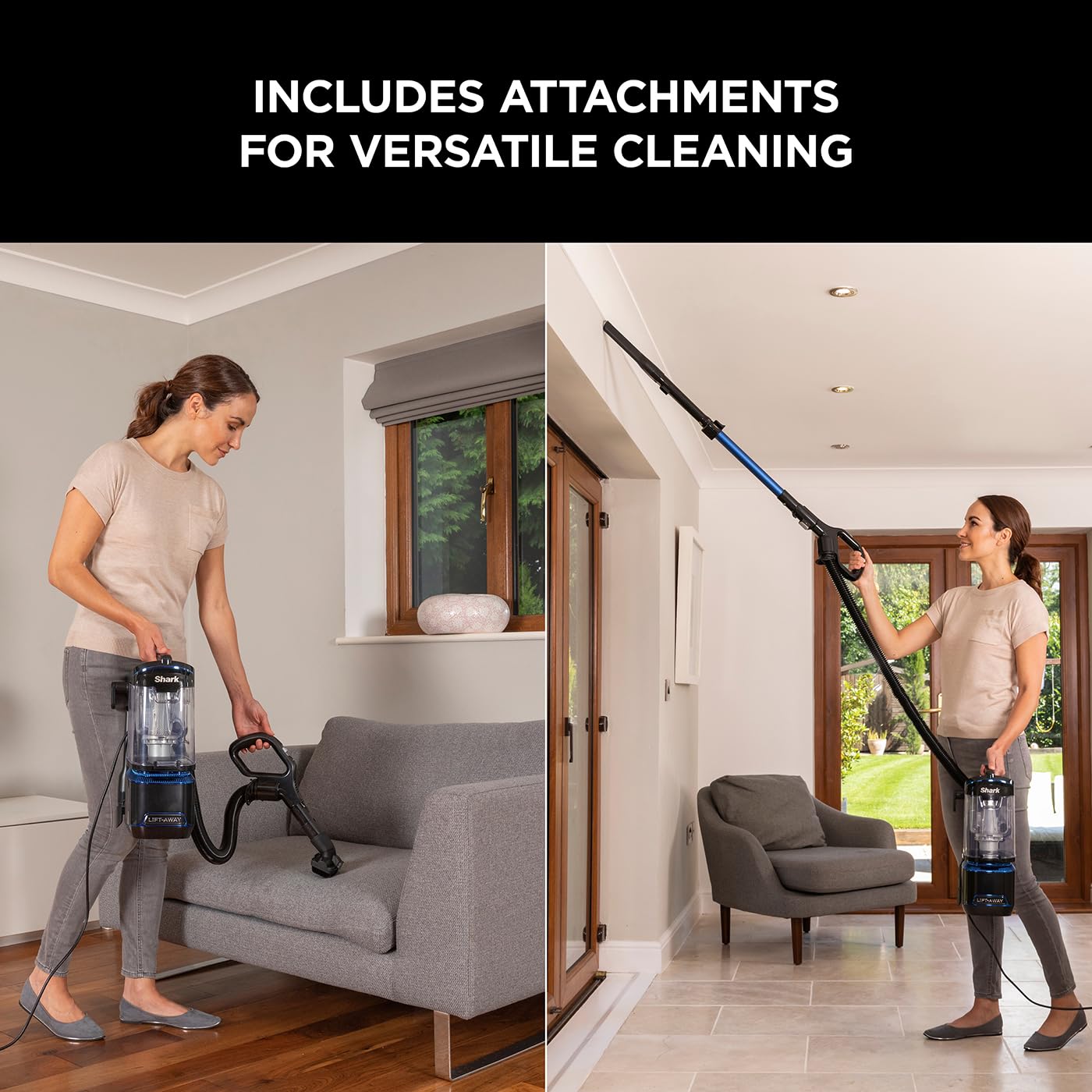 Shark Corded Upright Vacuum Cleaner 1.1L with Lift-Away Technology, LED Headlights, Anti-Allergen