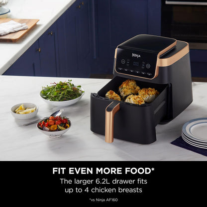 Ninja Air Fryer MAX PRO, 6.2L, Uses No Oil, Large Square Single Drawer, Roast, Bake, Air Fry