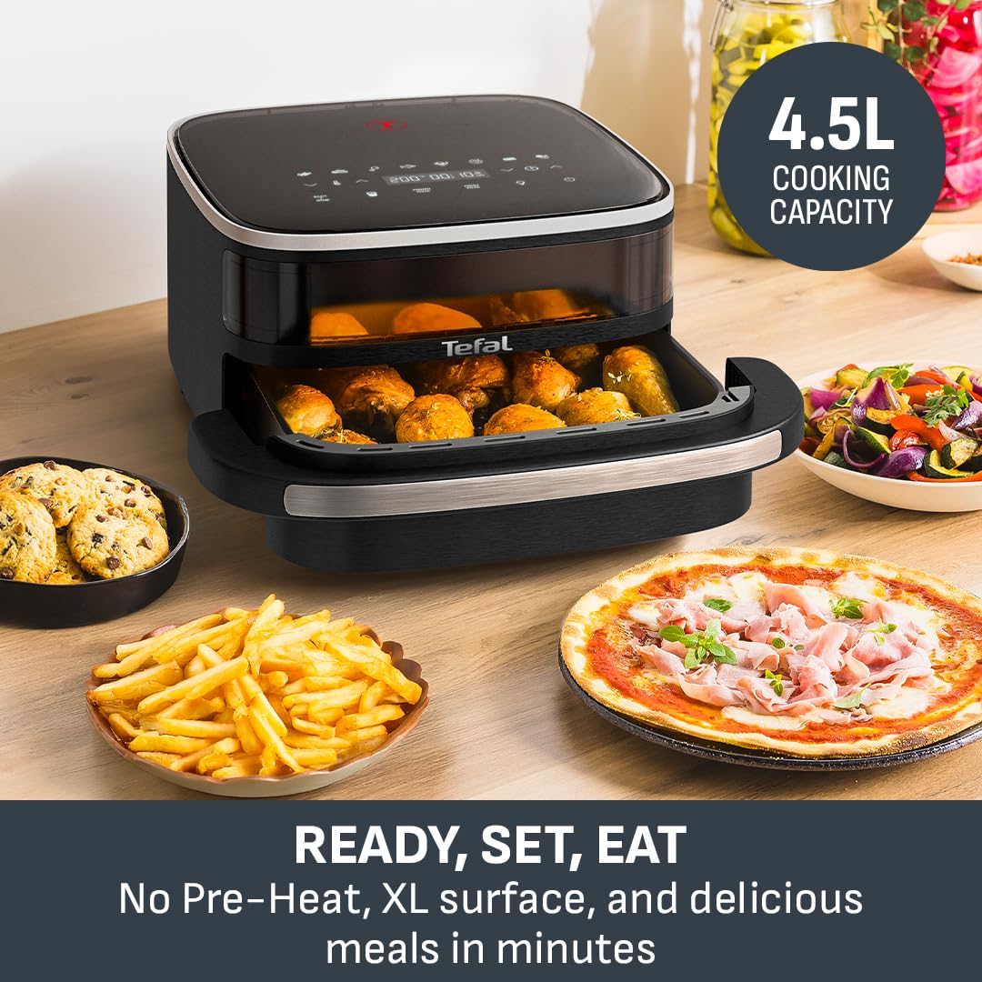 Tefal Easy Fry Pizza, XL Surface, Large Air Fryer, Spacious Basket, Up To 1 Kg of Fries