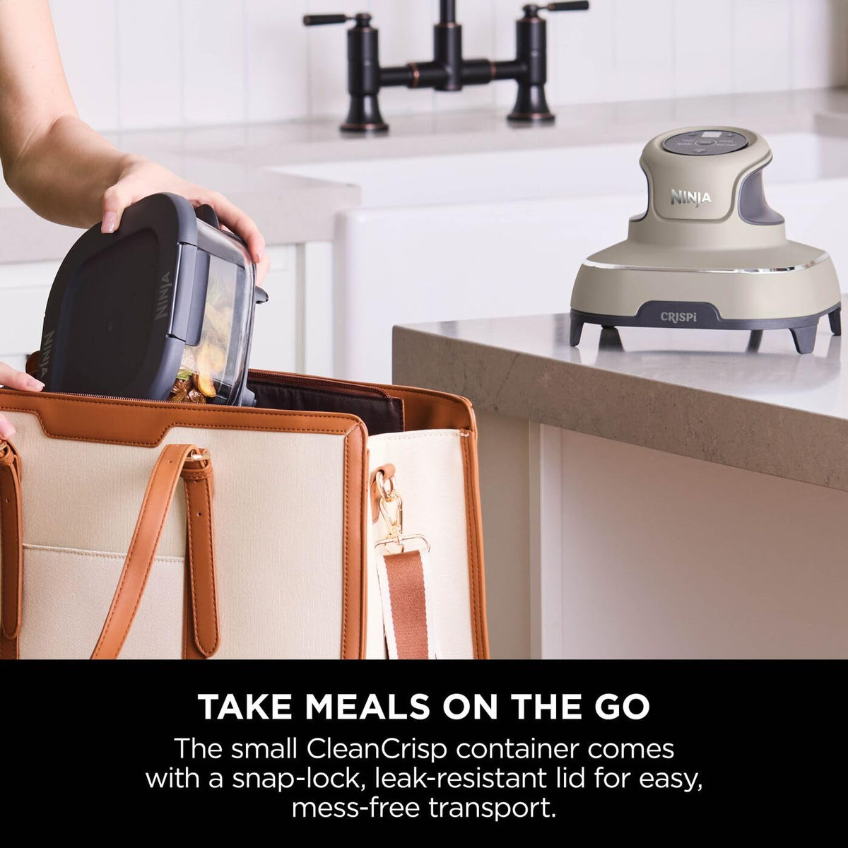 Ninja CRISPi Portable Air Fryer, 3.8L, 4-in-1: Air Fry, Roast, Keep Warm, Recrisp, Space Saving Compact Design