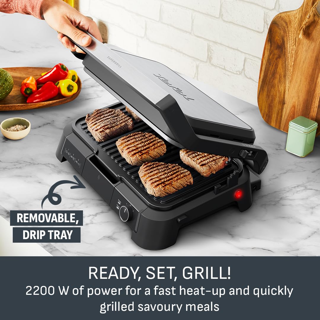 Tefal SuperGrill 3in1 XL, Indoor Grill, BBQ, Oven Style, Panini, Adjustable Temperature, XL Surface
