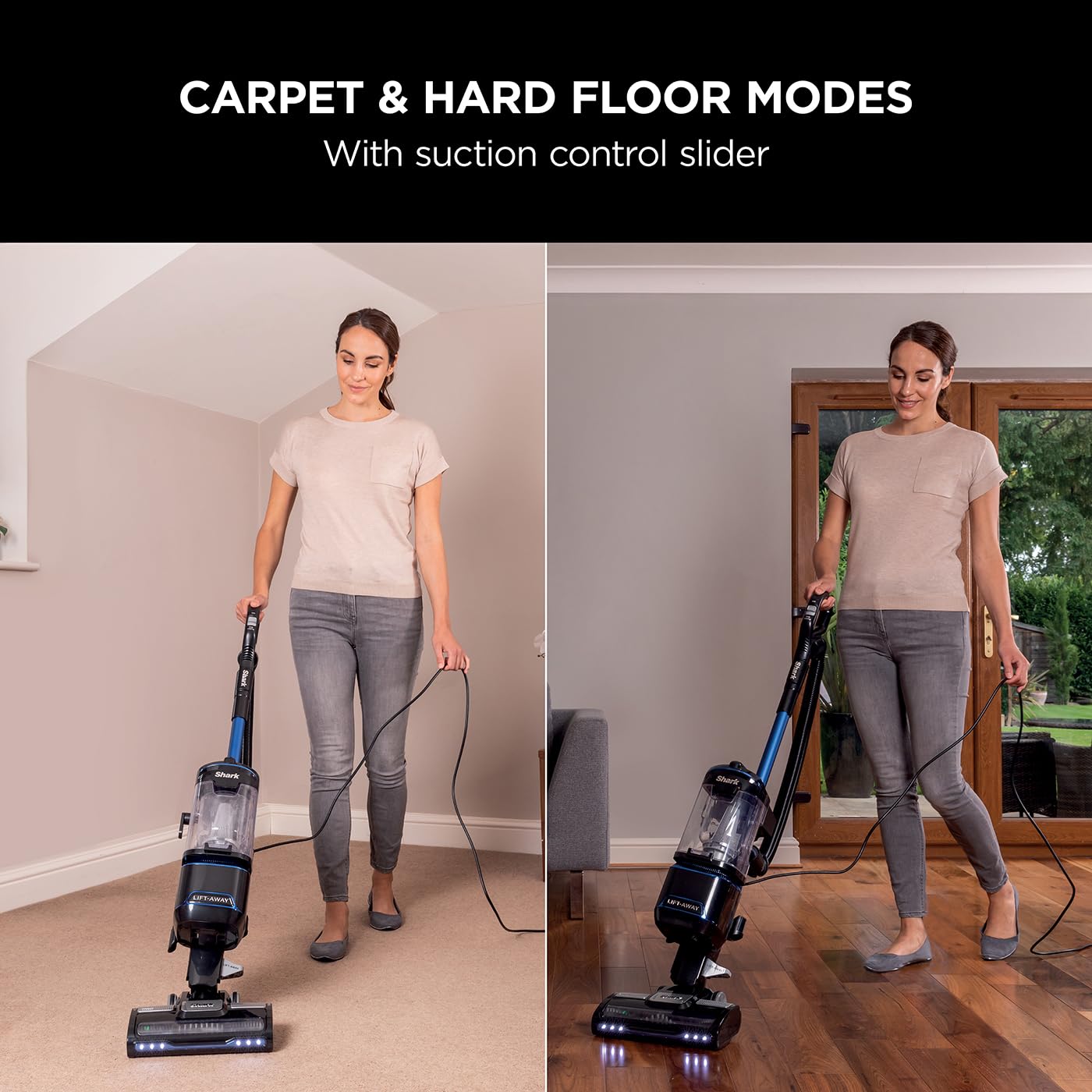 Shark Corded Upright Vacuum Cleaner 1.1L with Lift-Away Technology, LED Headlights, Anti-Allergen
