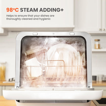 COMFEE' Table Top Dishwasher, Mini Countertop Dishwasher with 6+3 Programs, Steam Wash