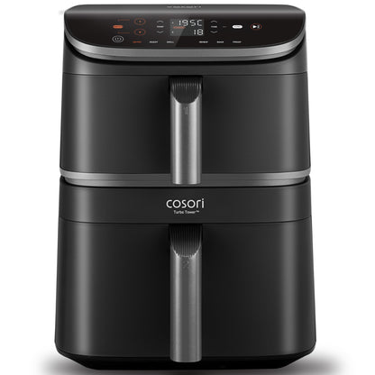COSORI TurboTower Dual Air Fryer, 10.8L Space-Saving Stacked Design, 3-Layer Cooking