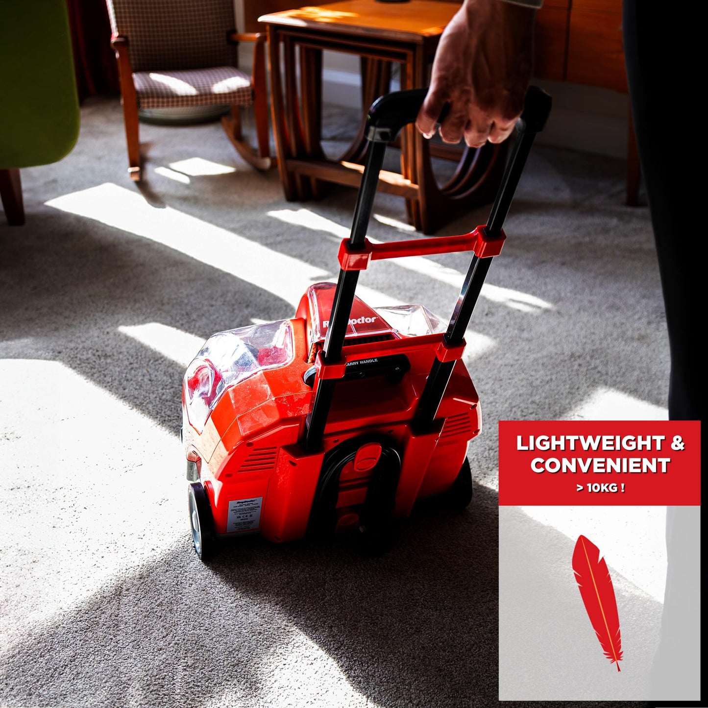 Rug Doctor 93306 Portable Spot Cleaner, Plastic, 1100 W, 1.9 liters, Red/Black