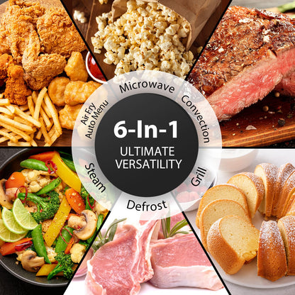 TOSHIBA 26L Air Fry Auto Menu Combo 6-in-1 900W Microwave Oven With Steamer in Morandi Grey