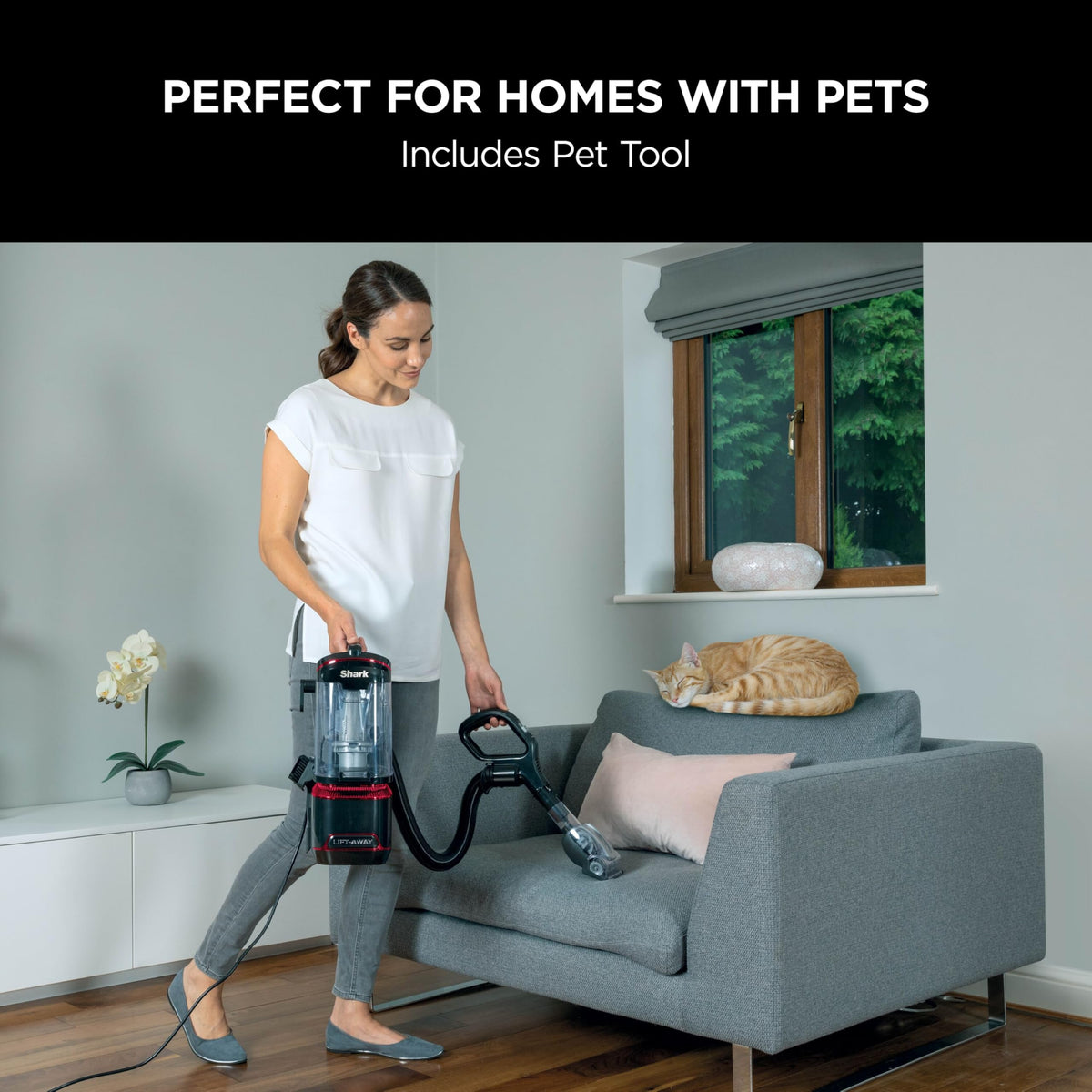 Shark Corded Upright Vacuum Cleaner 1.1L with Lift-Away Technology, Pet Model, LED Headlights