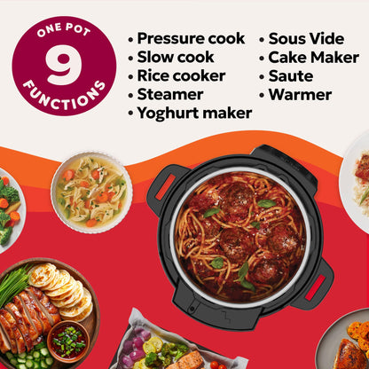 Instant Pot Duo Plus with WhisperQuiet Multi-Cooker 5.7L - Black, Electric Pressure Cooker, Slow Cooker