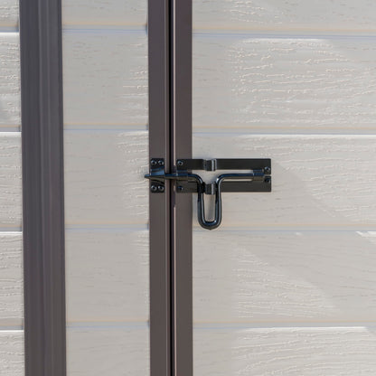 Keter Manor Outdoor Pent Single Door Garden Storage Shed 6 x 4ft Beige Brown Wood Effect