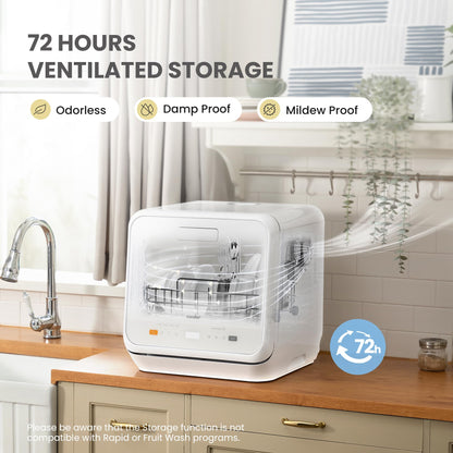 COMFEE' Table Top Dishwasher, Mini Countertop Dishwasher with 6+3 Programs, Steam Wash