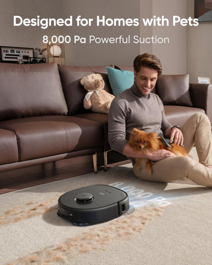 eufy X10 Pro Omni Robot Vacuum Cleaner with Dual Mop, All-in-One Station, 8,000Pa Powerful Suction