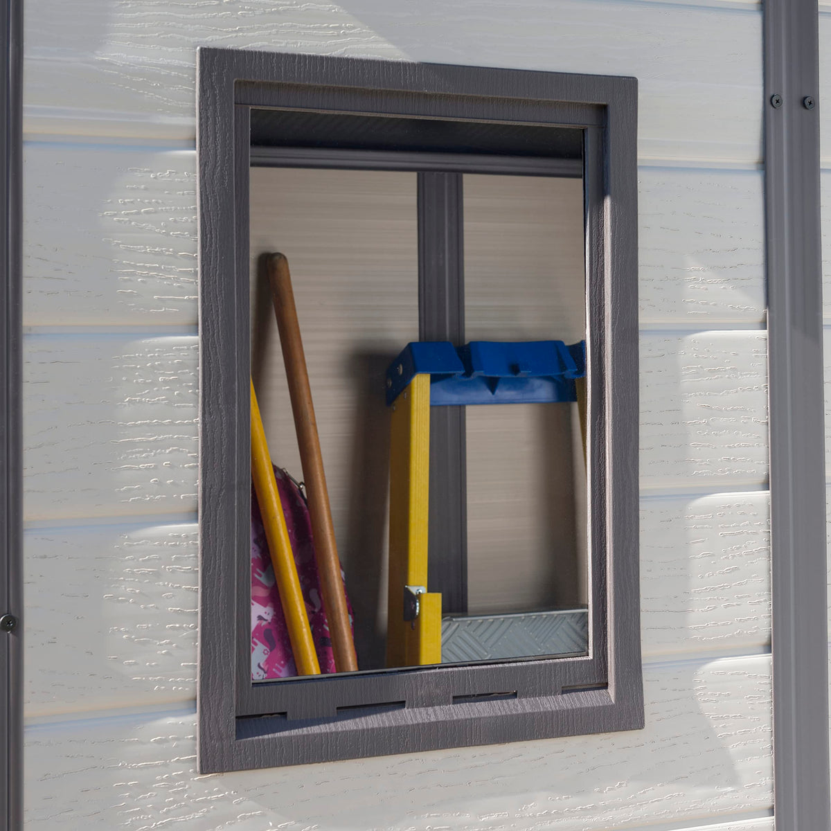 Keter Manor Outdoor Pent Single Door Garden Storage Shed 6 x 4ft Beige Brown Wood Effect