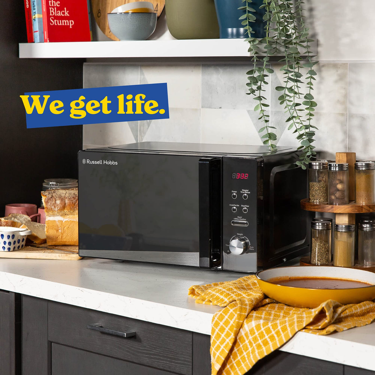 Russell Hobbs RHM2076B 20 Litre 800 W Black Digital Solo Microwave with 5 Power Levels